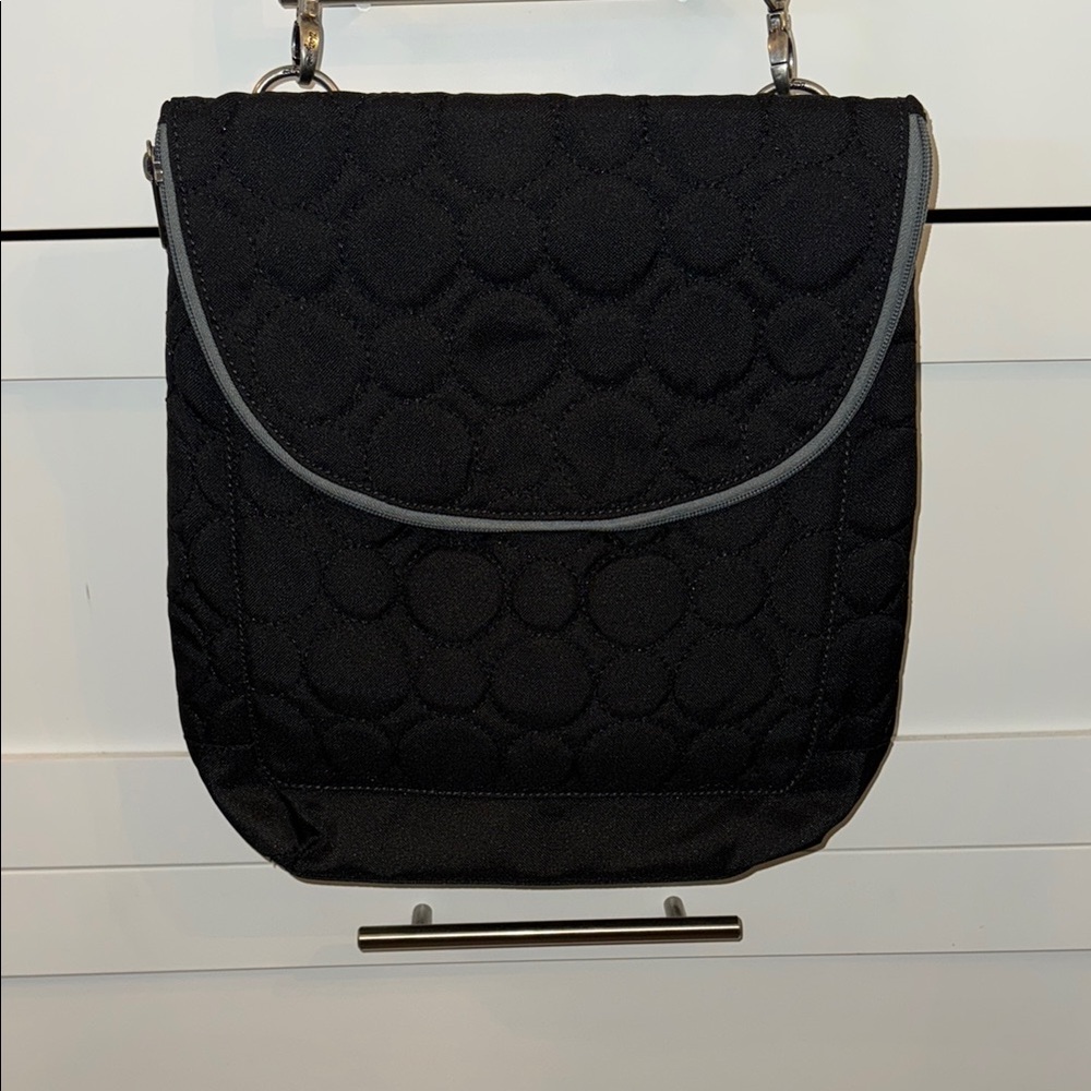31 Vary You Backpack Purse in Black Quilted Dots NIP